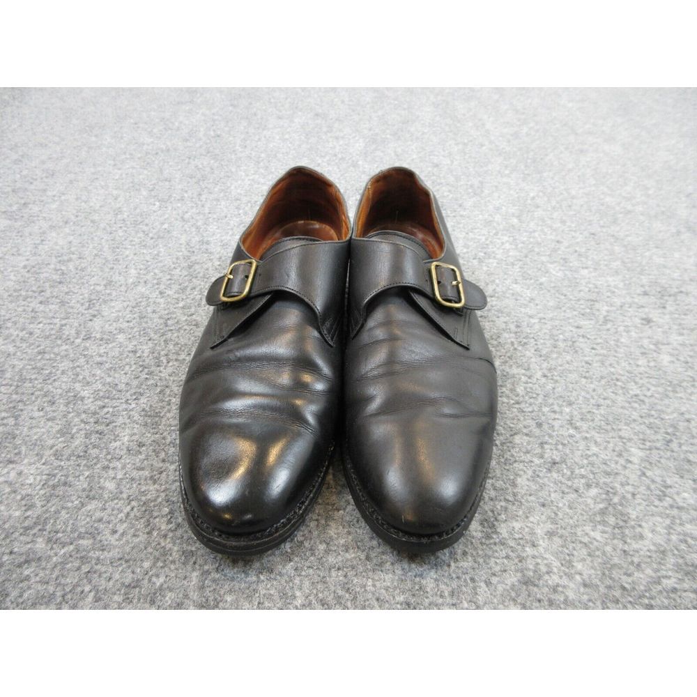 Paul‎ Stuart Monk Strap Shoes Mens Size 9 Black Buckle Dress Leather Round Toe